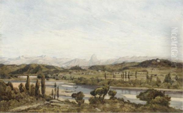 Environs De Pau Oil Painting by Henri-Joseph Harpignies