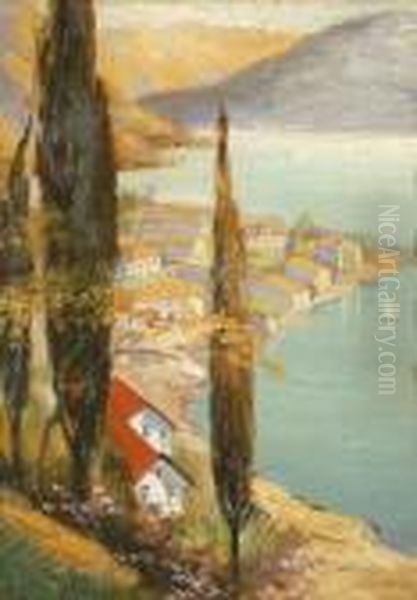 Mediterran Obol Oil Painting by Gyula Hary