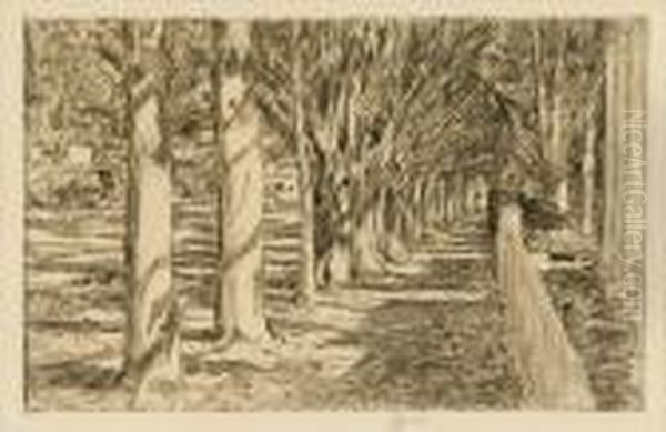 Easthampton, Sidewalk Oil Painting by Childe Hassam
