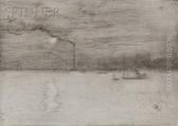 Sunset, Constable's Hook Oil Painting by Childe Hassam