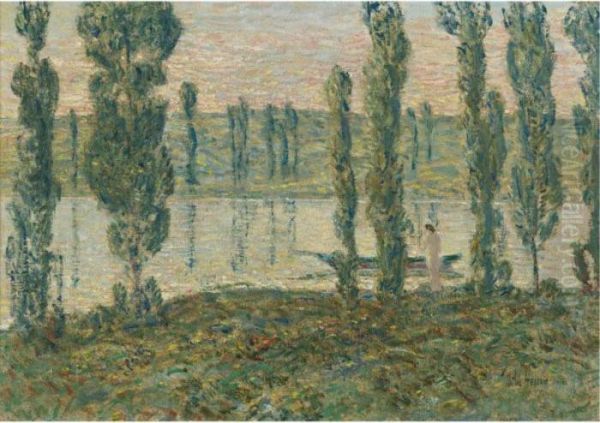 Evening On The River Oil Painting by Frederick Childe Hassam