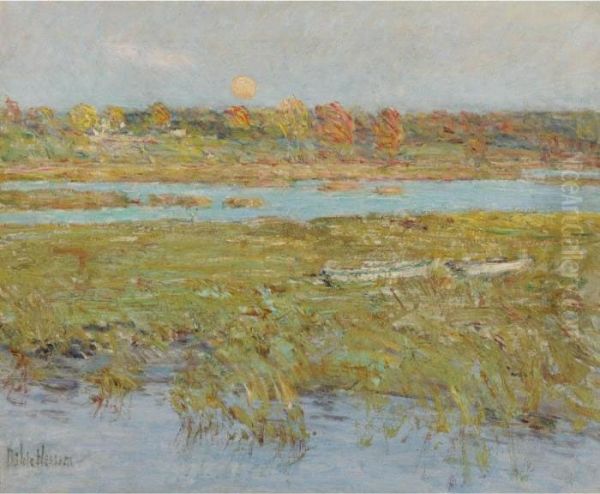 Harvest Moon (marsh And Meadow) Oil Painting by Childe Hassam