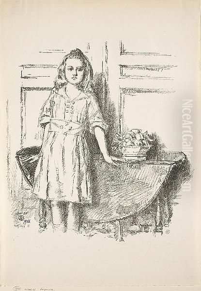 Virginia At 11 (g. 10), 1918 Oil Painting by Frederick Childe Hassam