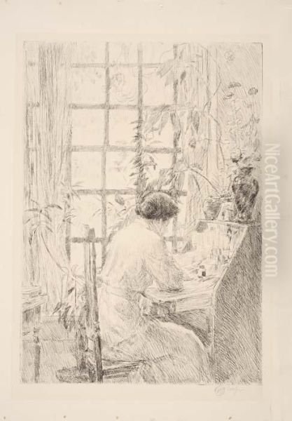 The Writing Desk Oil Painting by Frederick Childe Hassam