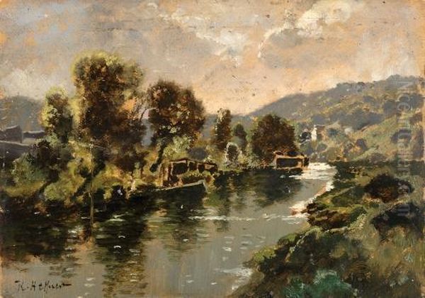 European Landscape Oil Painting by Karl Heffner