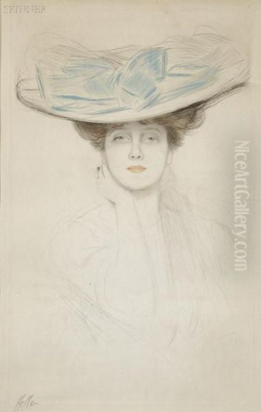 Le Noeud Bleu Oil Painting by Paul Cesar Helleu