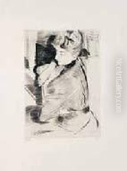 Femme Accoudee Oil Painting by Paul Cesar Helleu