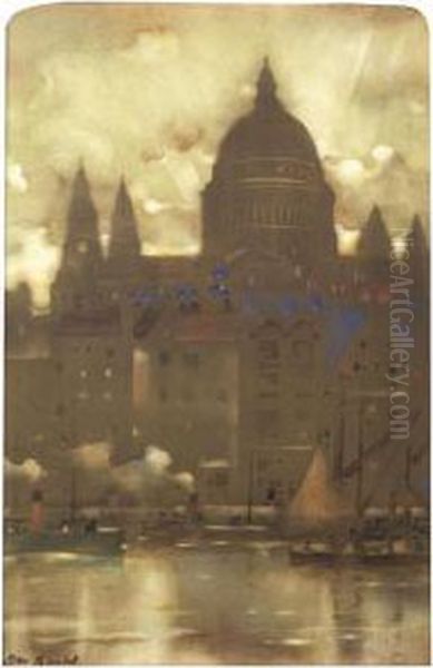 View Of St Paul's Oil Painting by James Watterston Herald