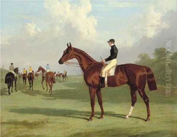 Mundig With William Scott Up At The Start Oil Painting by John Frederick Herring Snr