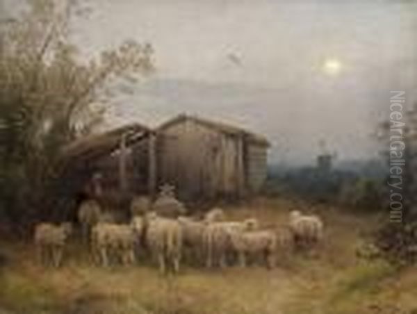 Farhjord I Skymning Oil Painting by Herman Herzog