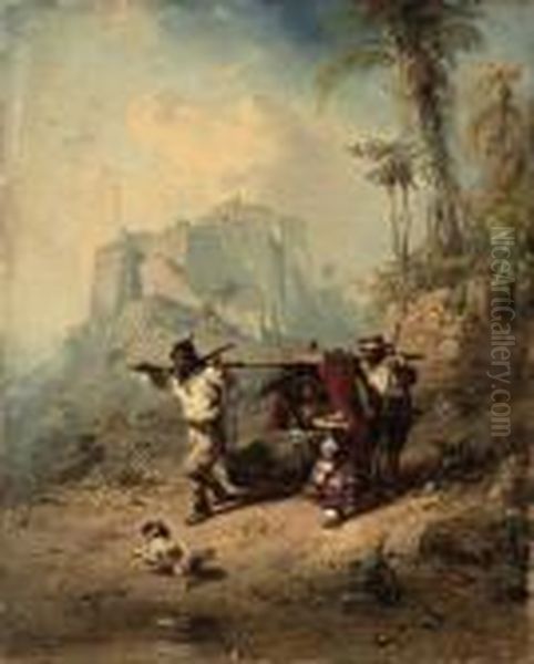 Castello Del Pico Oil Painting by Eduard Hildebrandt