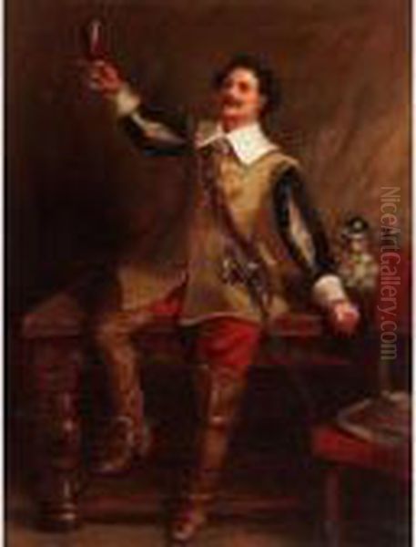 The Toast Oil Painting by Robert Alexander Hillingford