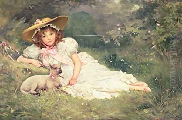 The Little Shepherdess Oil Painting by Arthur Dampier May