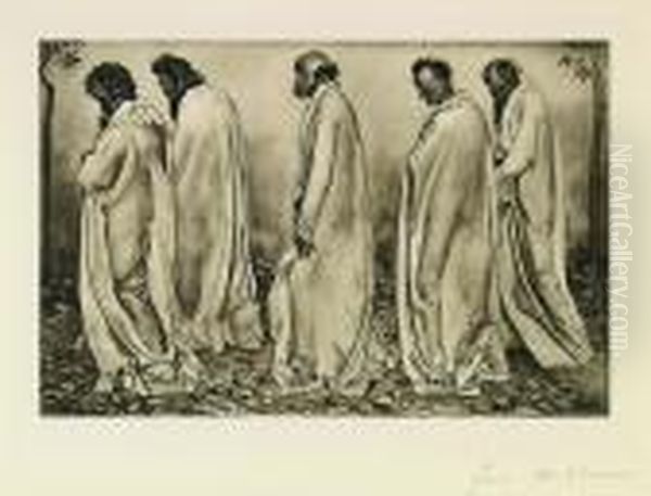 Eurhythmie Oil Painting by Ferdinand Hodler