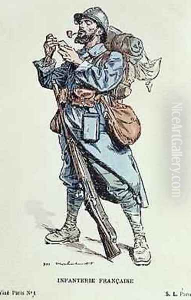 A Poilu from the French Infantry 1915 Oil Painting by M. Mahut