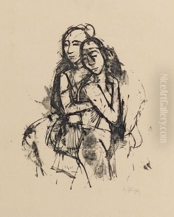 Aus: Zenana Oil Painting by Carl Hofer