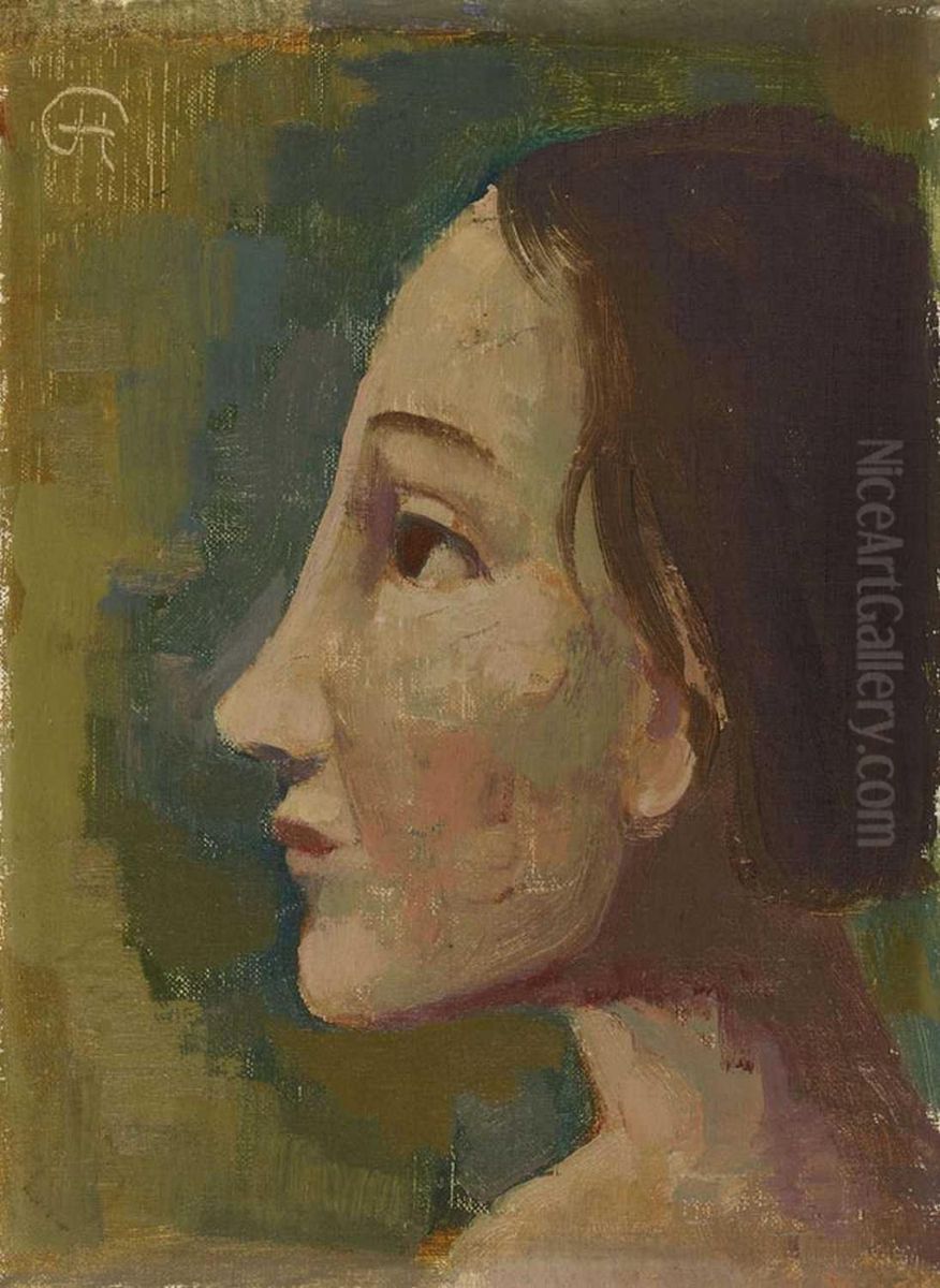 Weibliches Portrat Im Profil Oil Painting by Carl Hofer