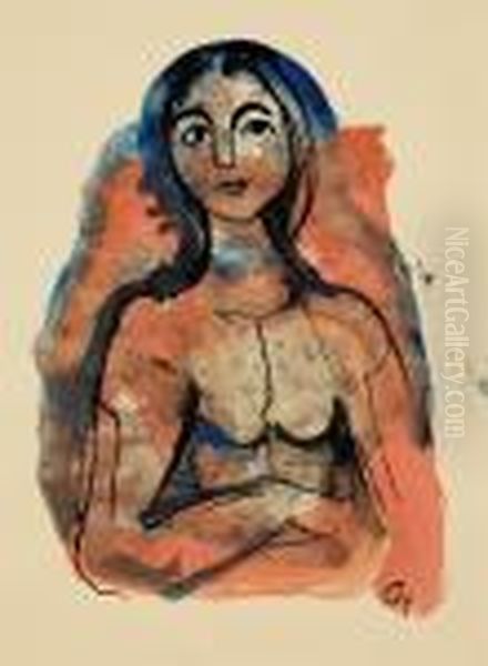 Madchenbildnis Oil Painting by Carl Hofer