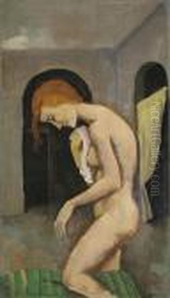 Nach Dem Bade Oil Painting by Carl Hofer