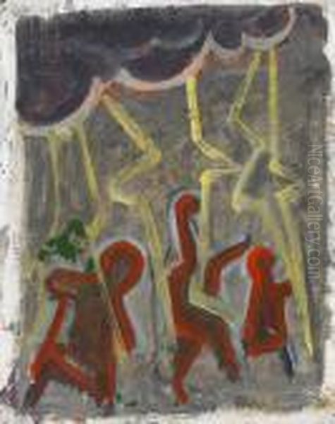 Phantome Oil Painting by Carl Hofer