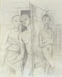 Three Young Men By The Door