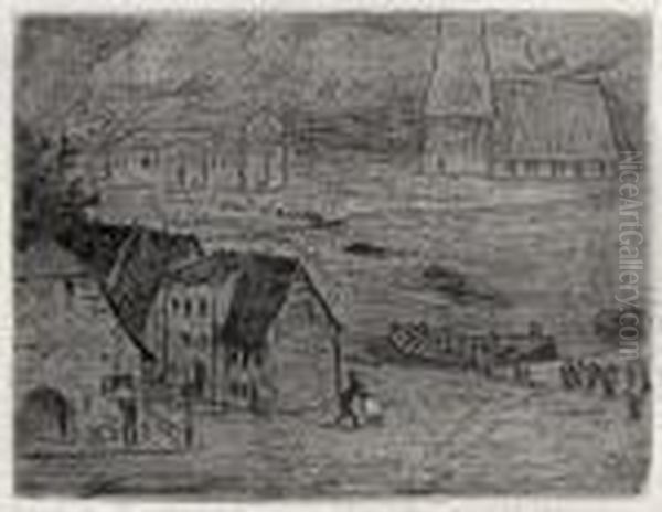 Nachtliche Uberfahrt Oil Painting by Carl Hofer