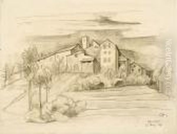 Agnuzzo (tessin) Oil Painting by Carl Hofer
