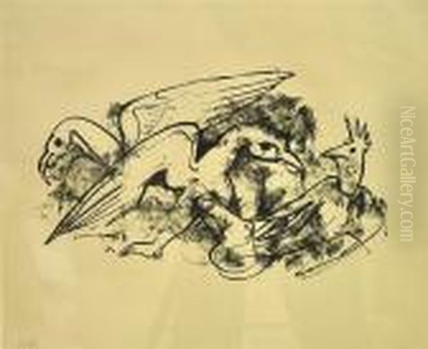 Vogel Oil Painting by Carl Hofer