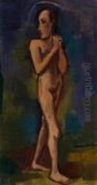 Mannlicher Akt Oil Painting by Carl Hofer