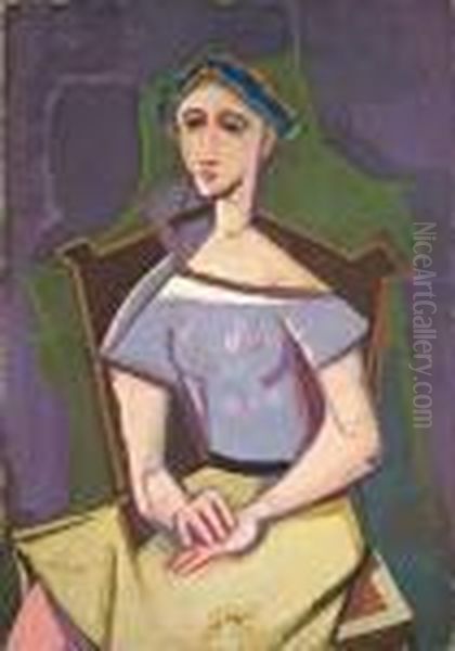 Sitzende Dame Oil Painting by Carl Hofer