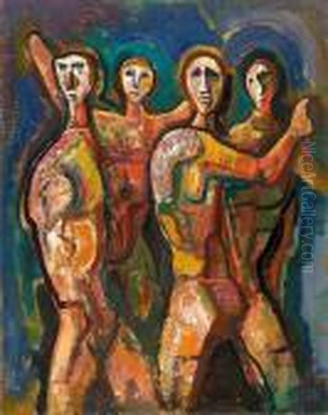 Die Versehrten Oil Painting by Carl Hofer