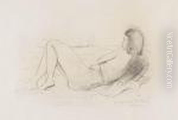 Liegender Madchenakt Oil Painting by Carl Hofer