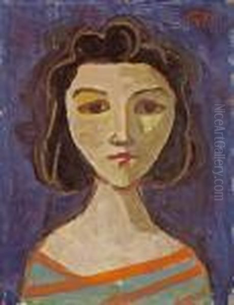 Madchenportrait Oil Painting by Carl Hofer