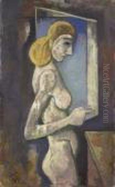 Akt Am Fenster Oil Painting by Carl Hofer