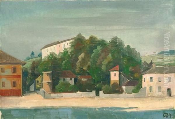 Bodenseelandschaft. Oil Painting by Carl Hofer