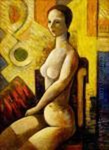 Sediaci Akt Oil Painting by Carl Hofer