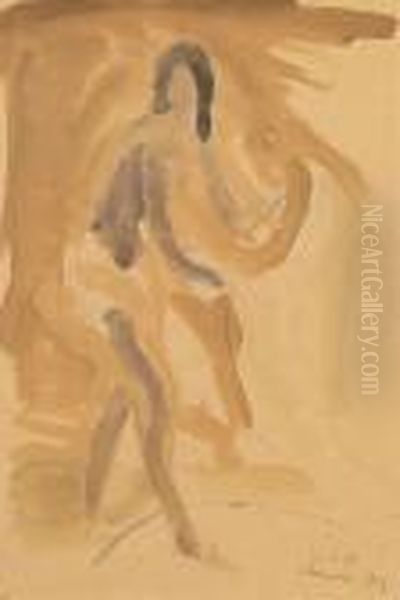 Chevana (hindu-madchen) Oil Painting by Carl Hofer