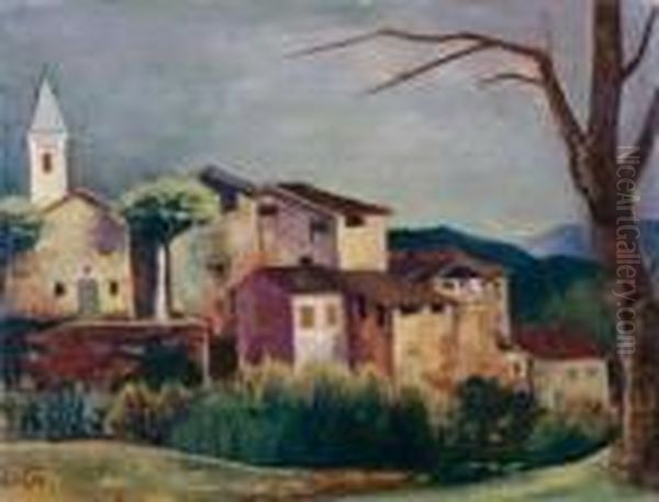 Landschaft Mit Baum (giona) Oil Painting by Carl Hofer