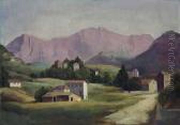 Landschaft Im Tessin Oil Painting by Carl Hofer