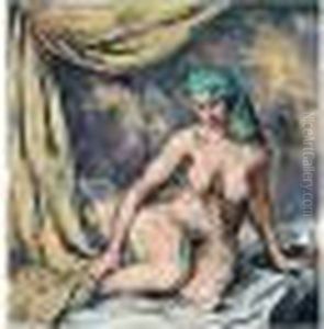 Odaliske Mit Grunem Kopftuch (odalisque With Green Headscarf)