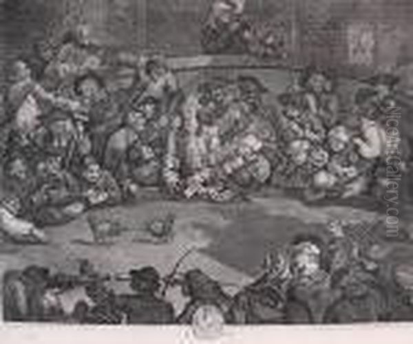 Royal Sport Pit Ticket Oil Painting by William Hogarth