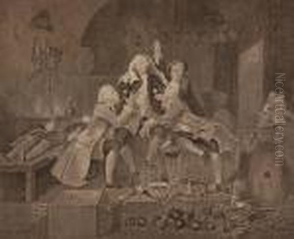 Taste In High Life Oil Painting by William Hogarth