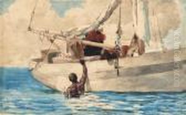 The Coral Divers Oil Painting by Winslow Homer