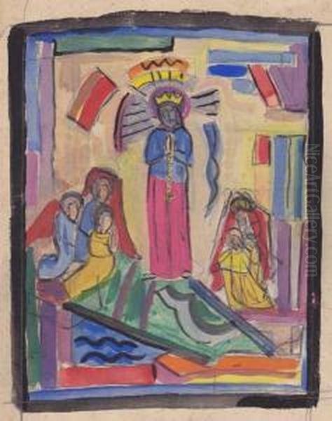 Cartoon For Queen Of Heaven Oil Painting by Evie Sydney Hone