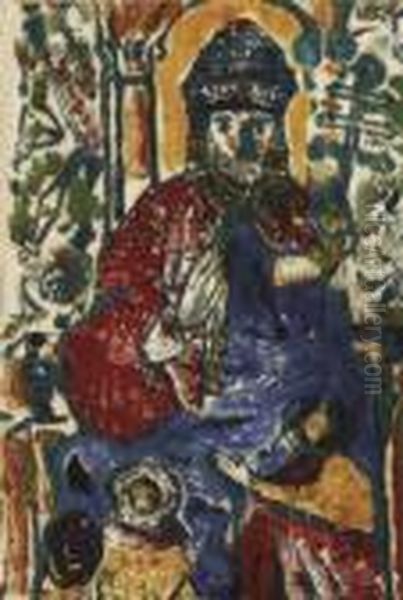 Christ The King Oil Painting by Evie Sydney Hone