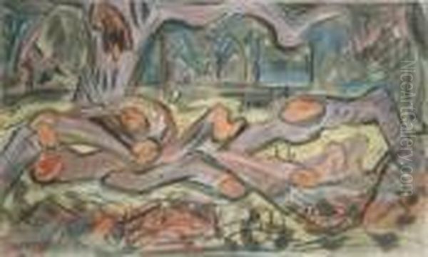 The Woods At Marlay Oil Painting by Evie Sydney Hone