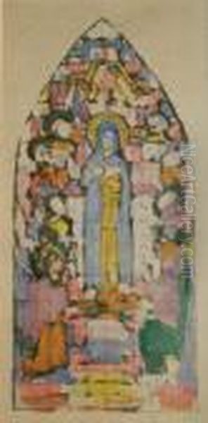 Virgin & Saints Ii Oil Painting by Evie Sydney Hone