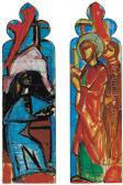 Early Studies Towards Jairus' Daughter,washington Cathedral Oil Painting by Evie Sydney Hone