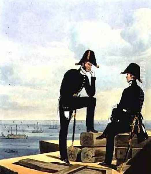 Mates plate 12 from Costume of the Royal Navy and Marines Oil Painting by L. and Eschauzier, St. Mansion