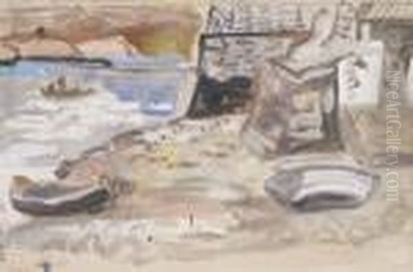 The Harbour Wall, Youghal Oil Painting by Evie Sydney Hone